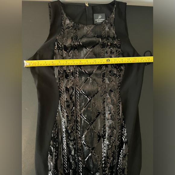 Adrianna Papell Sleeveless Sequined Cable Long Formal Evening Gown Black 10p NWT - Picture 5 of 9